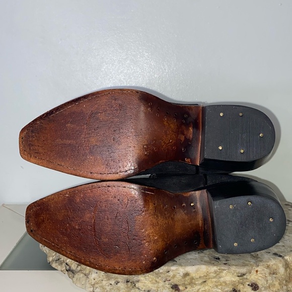 J.B. Dillon Black Leather Embroidered Rhinestone Snip Toe Western Boots 5.5 B - Picture 14 of 15